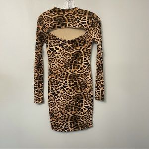 NAKED WARDROBE Cutout Long Sleeves Mini Dress